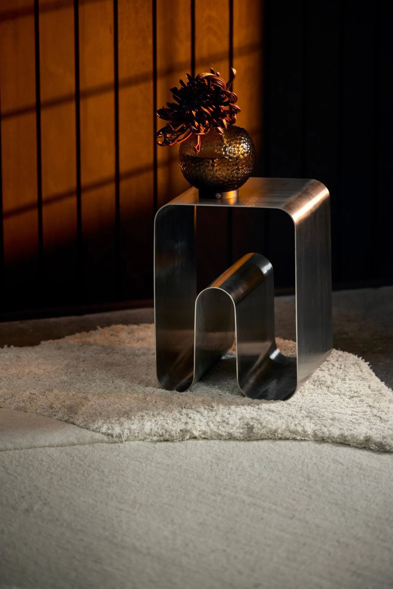 Curva solid stool, Silver, 32x32x43.2 cm AYTM