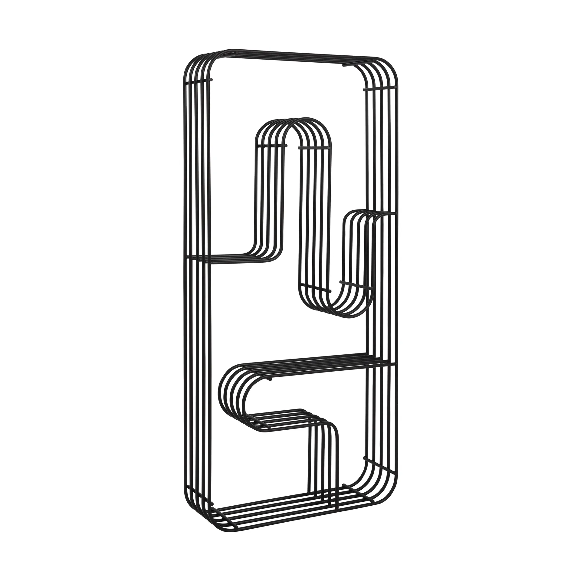 Curva wall shelf rectangular, Black AYTM