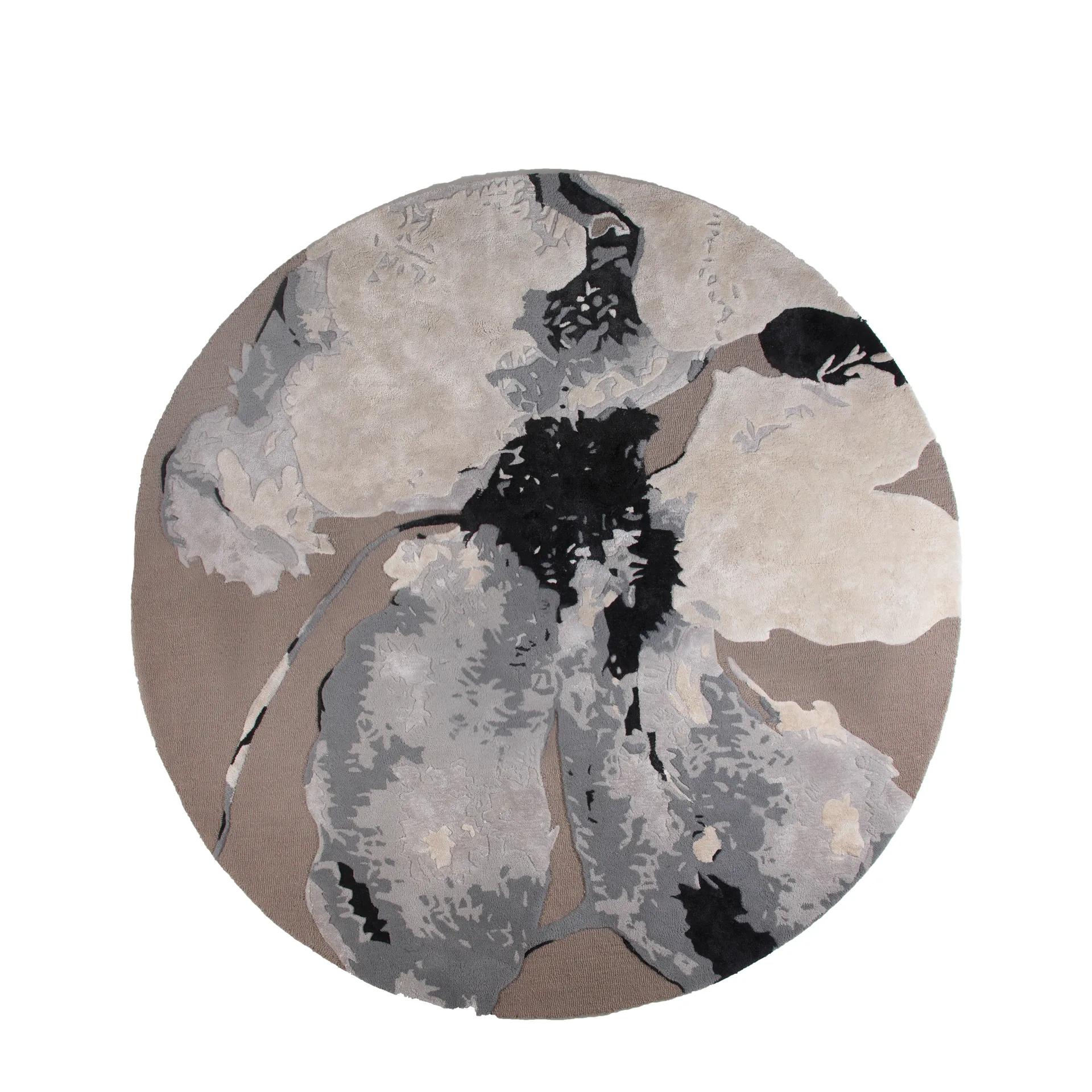 Floreo rug Ø200 cm, White-grey AYTM