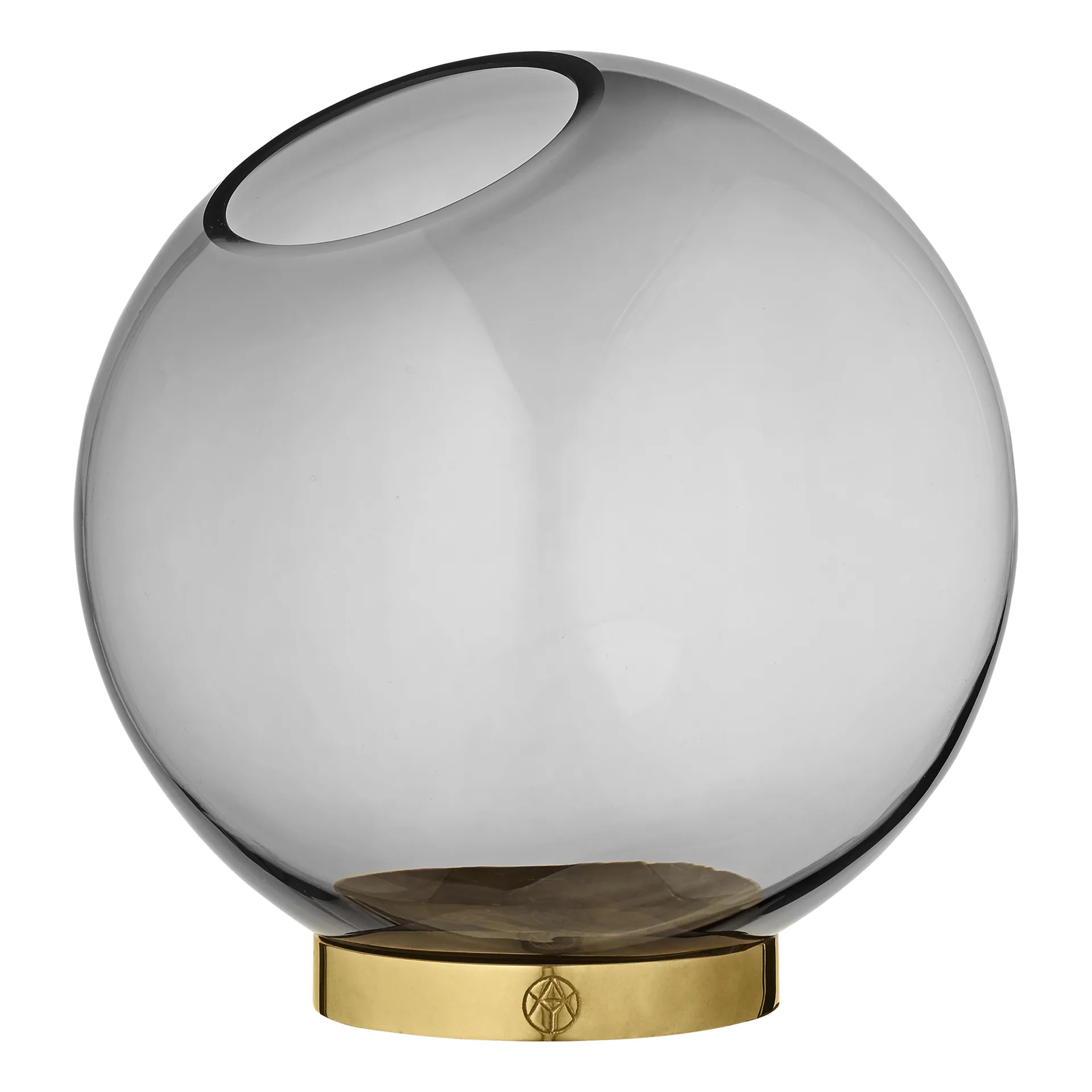 Globe vase medium, black-brass AYTM