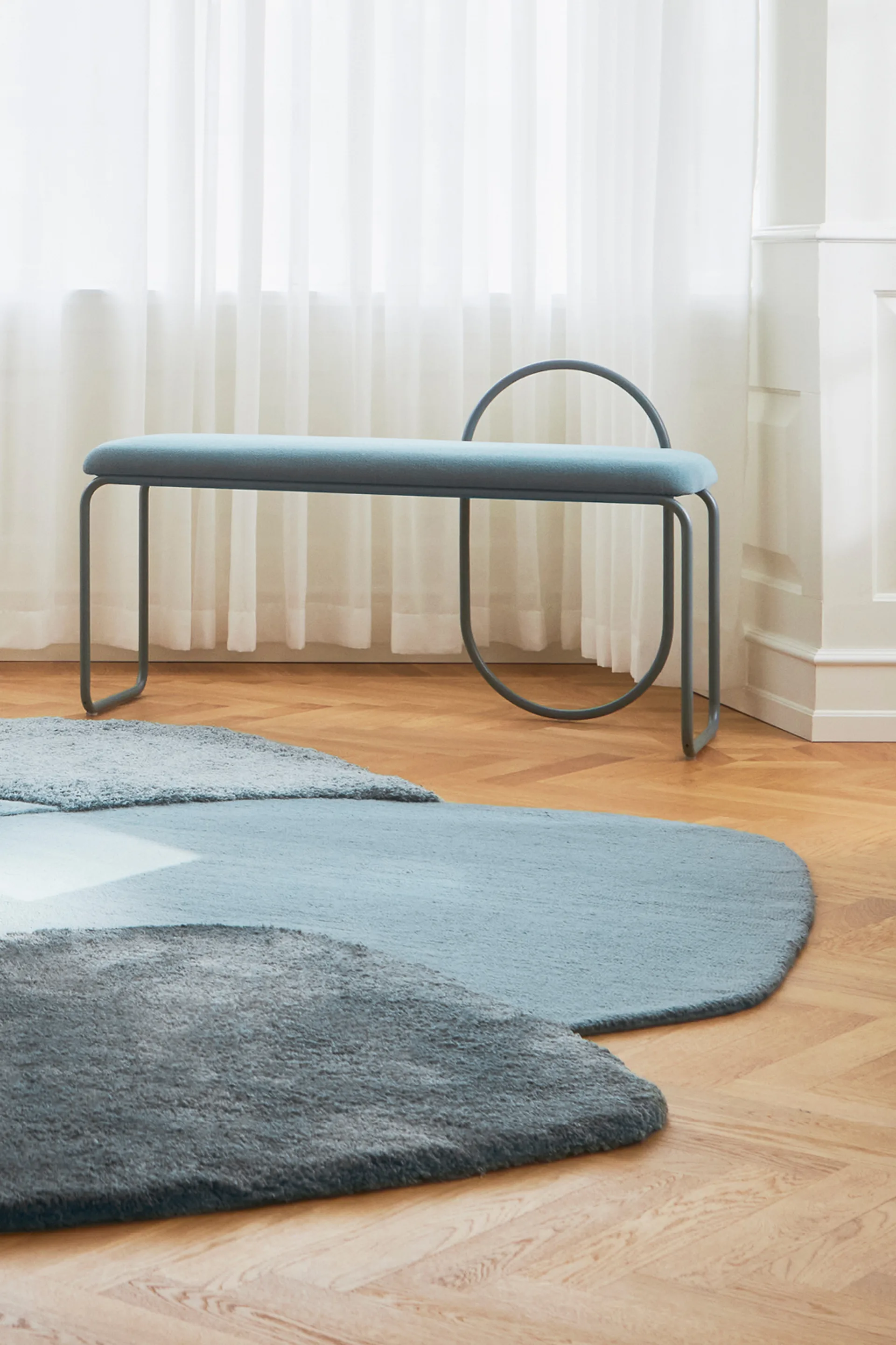 Mola rug 209x288 cm, Dusty blue AYTM