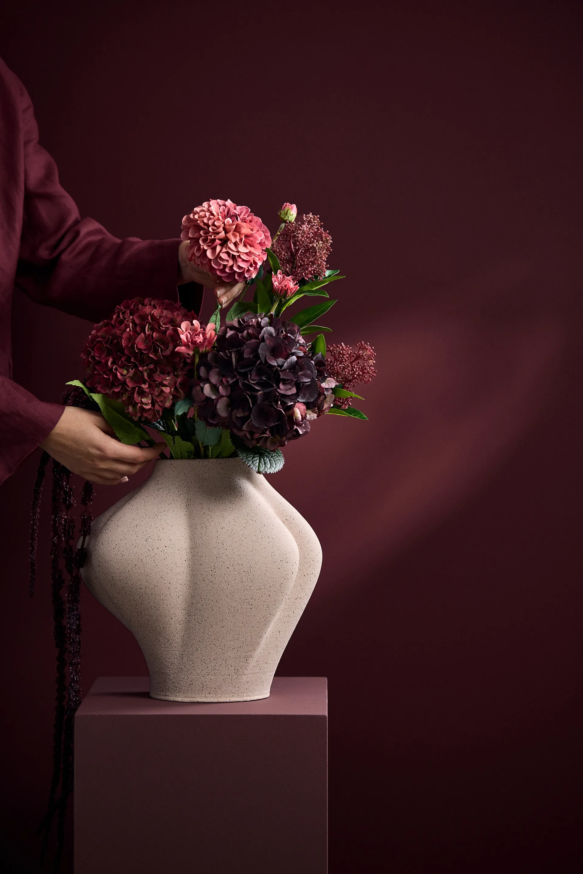 Saltare vase, Rose, Ø13.8x30 cm AYTM