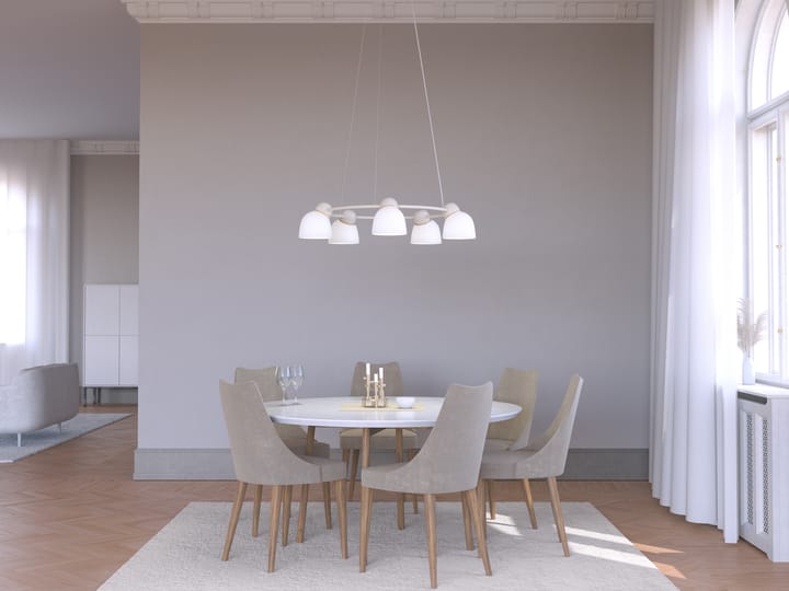Bird chandelier Ø95.3 cm, Sand-brass-opal glass Belid