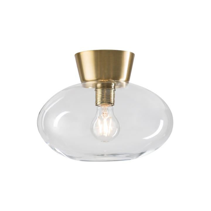 Bulllo ceiling lamp clear glass Ø27 cm, brass Belid