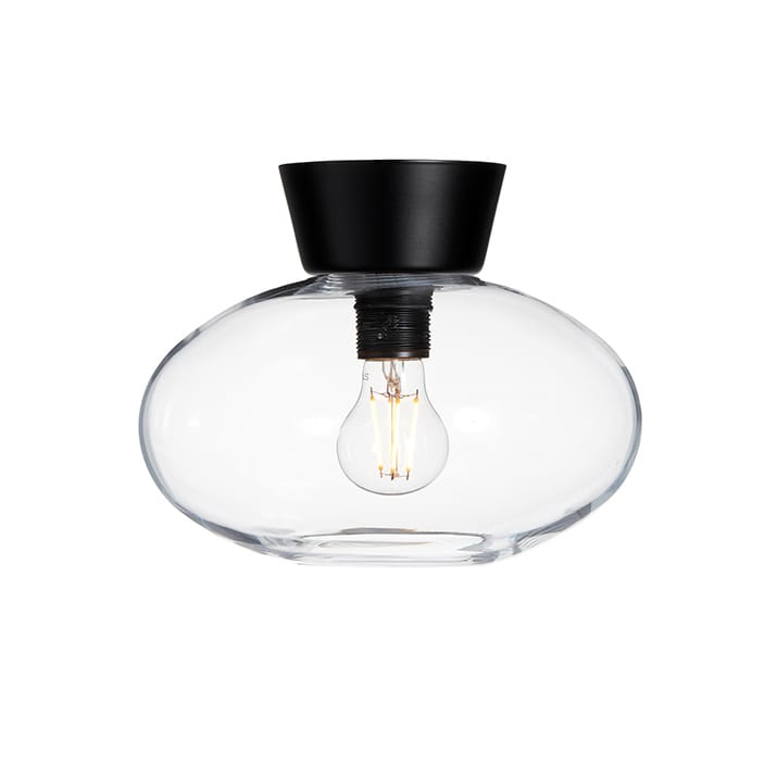 Bulllo ceiling lamp clear glass Ø27 cm - matte black - Belid