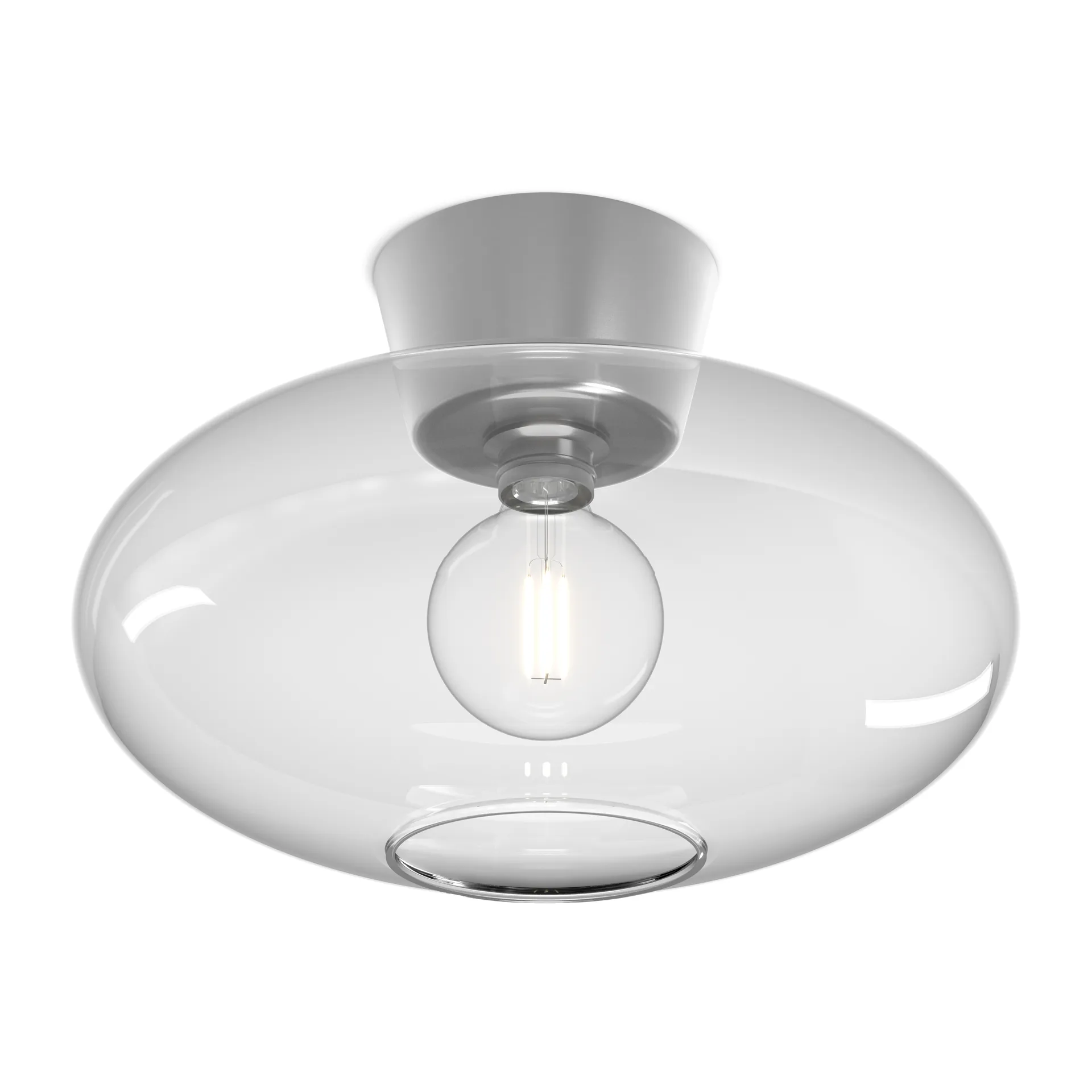 Bullo ceiling lamp XL clear glass Ø38 cm, Aluminium Belid