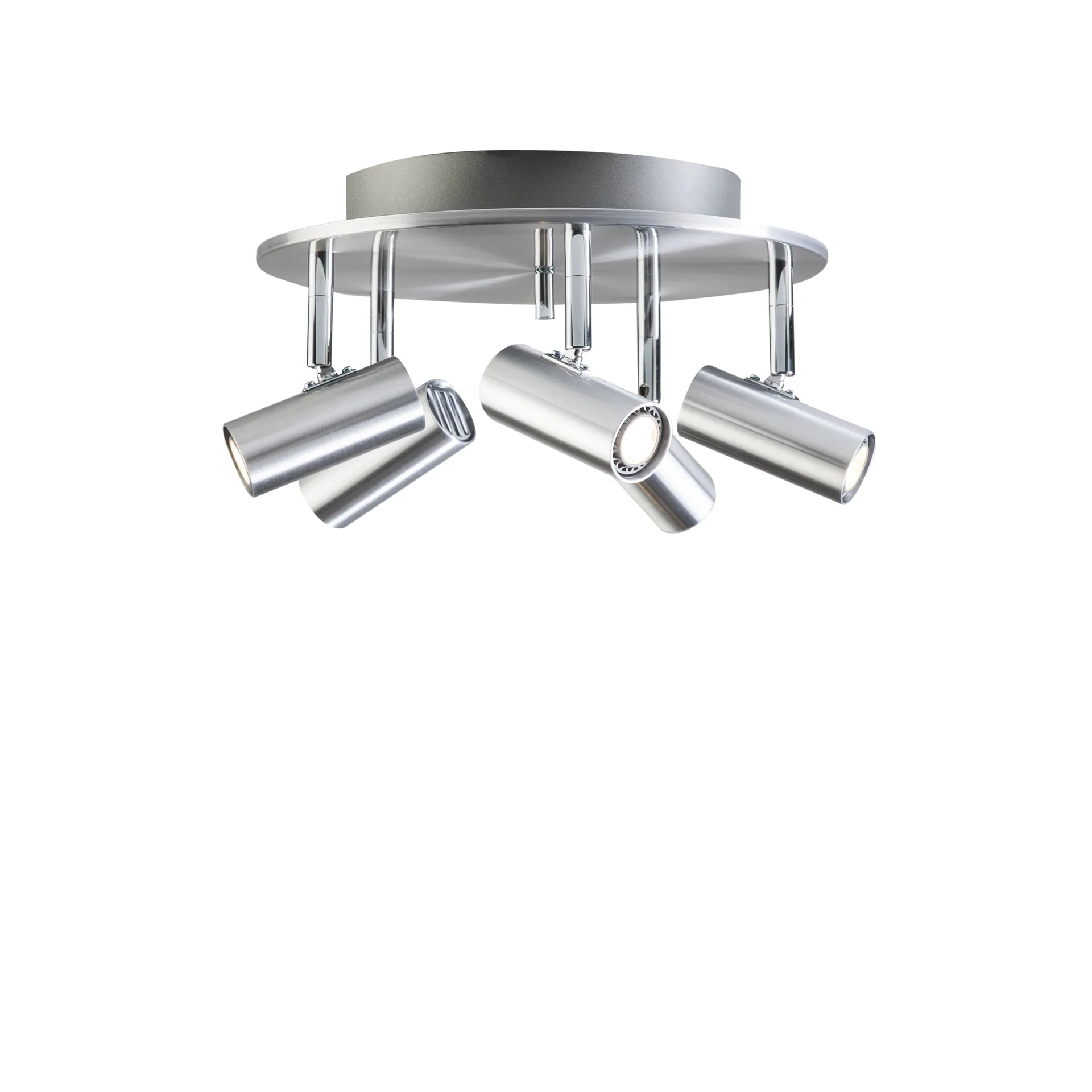 Cato 5-spot ceiling lamp, Aluminum Belid