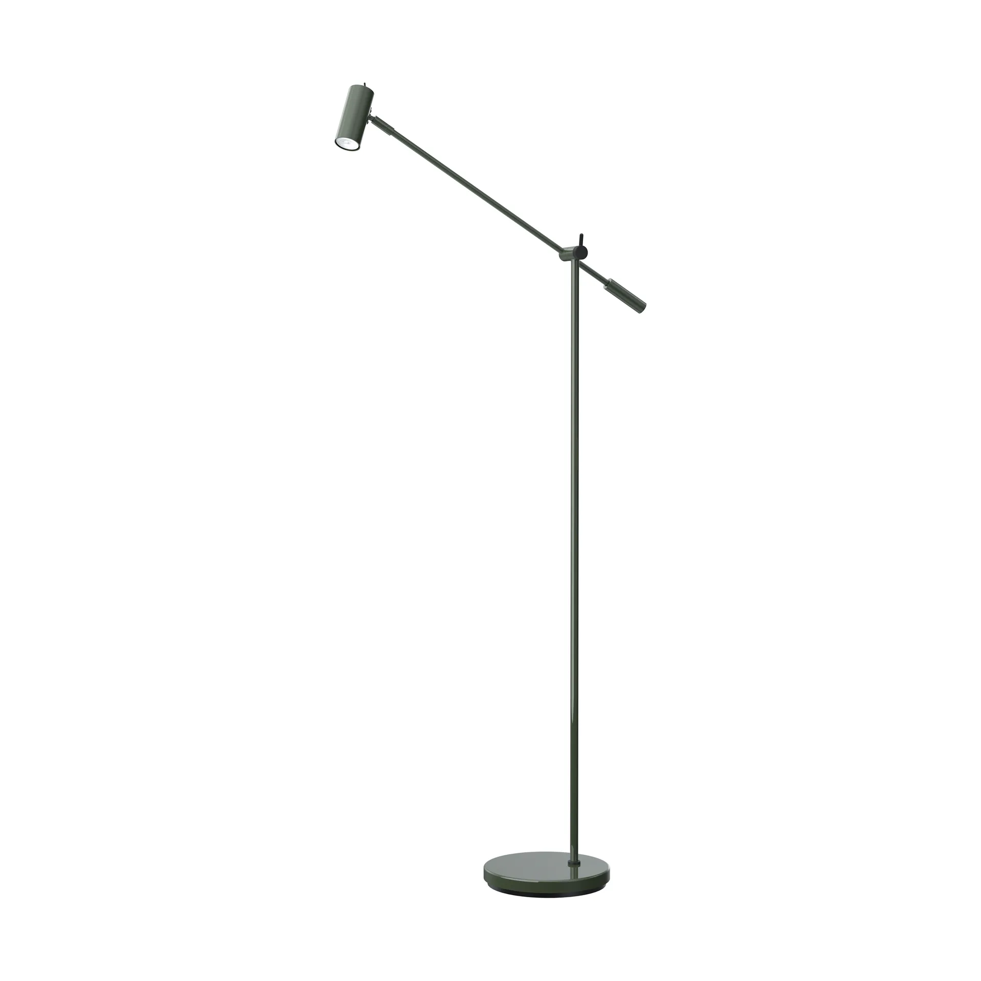 Cato floor lamp 134 cm, Blank forest green-matte black Belid