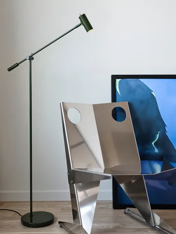 Cato floor lamp 134 cm - Blank forest green-matte black - Belid