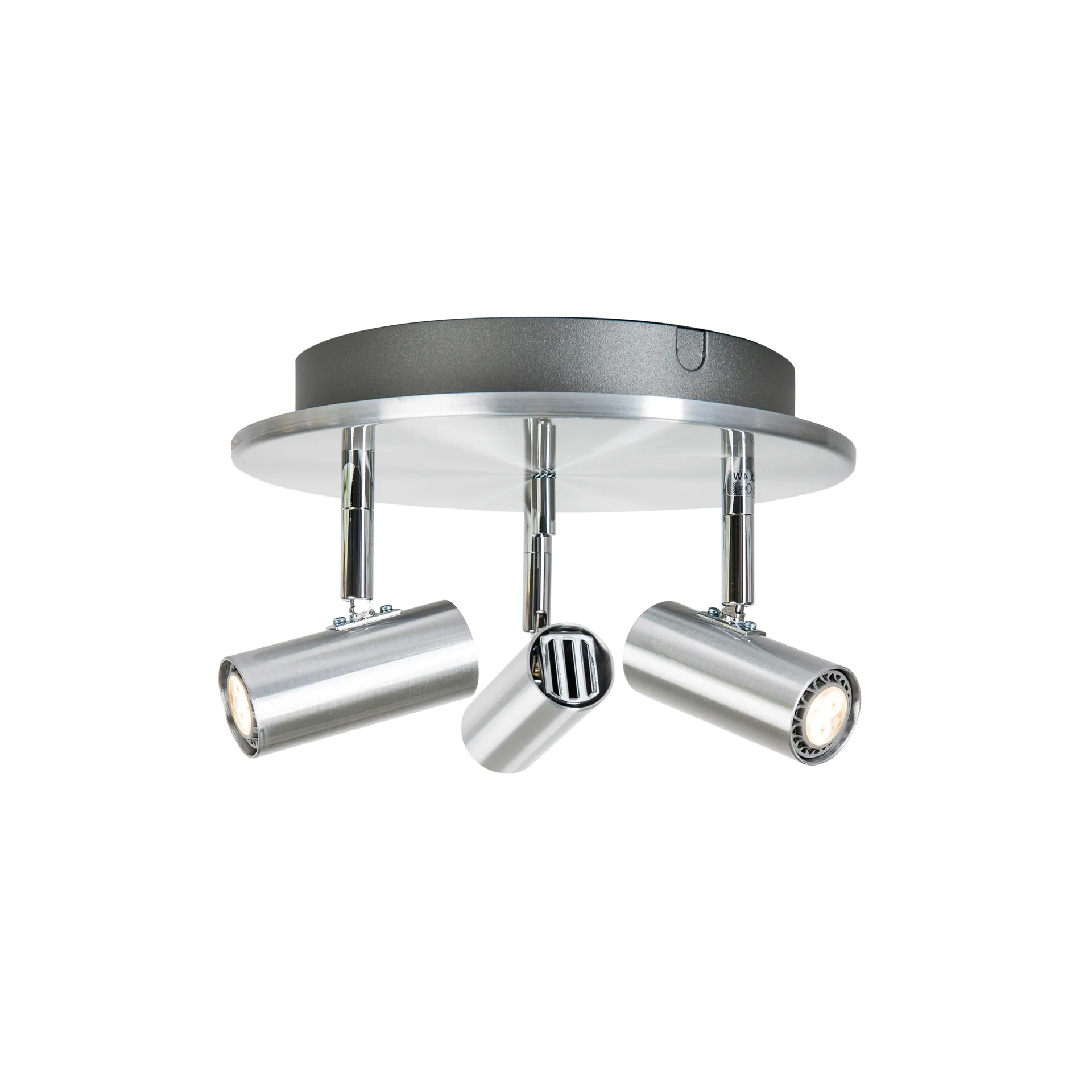 Cato round ceiling spotlight 3, Aluminium Belid