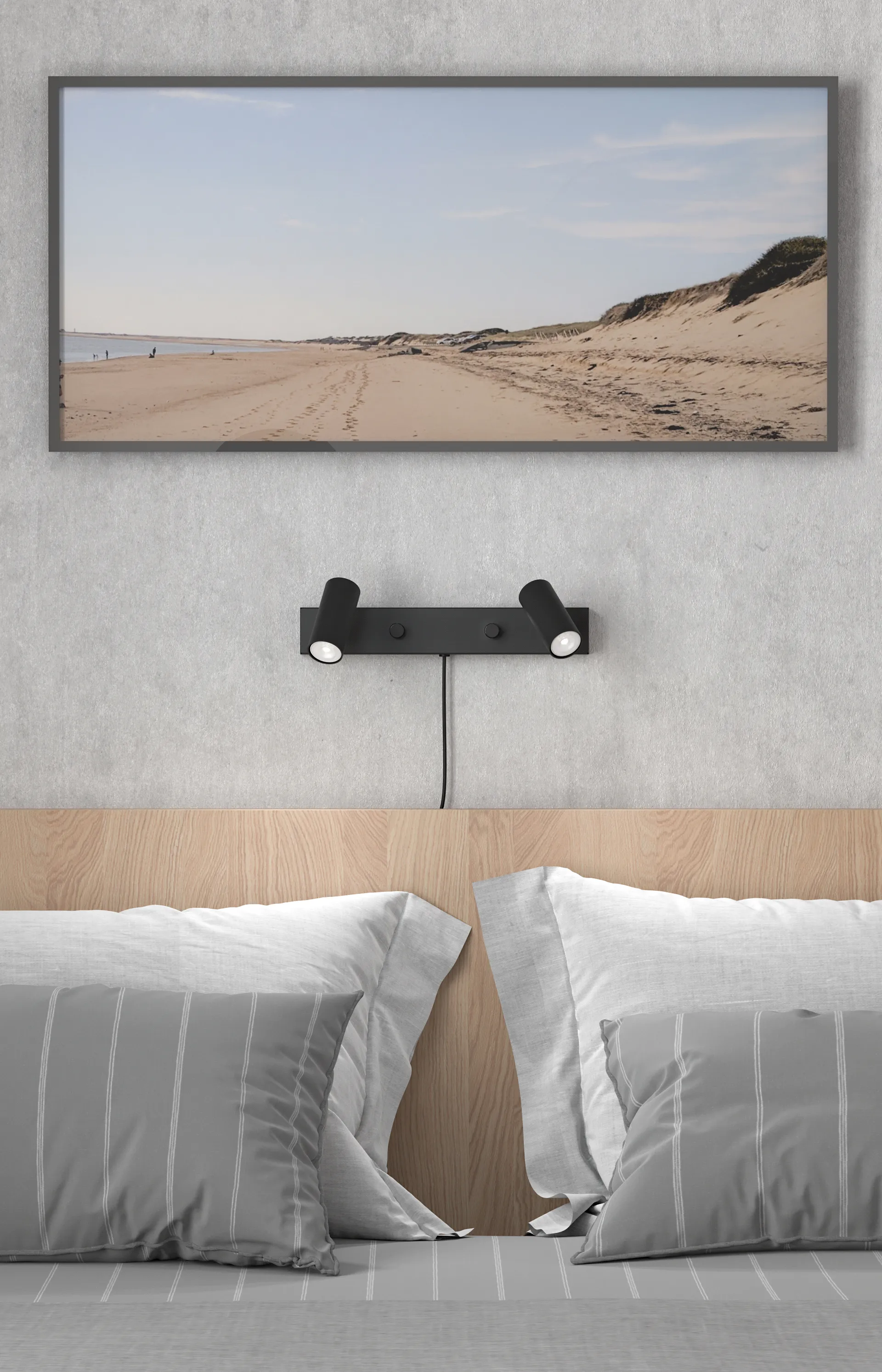 Cato wall lamp double, Matte black Belid