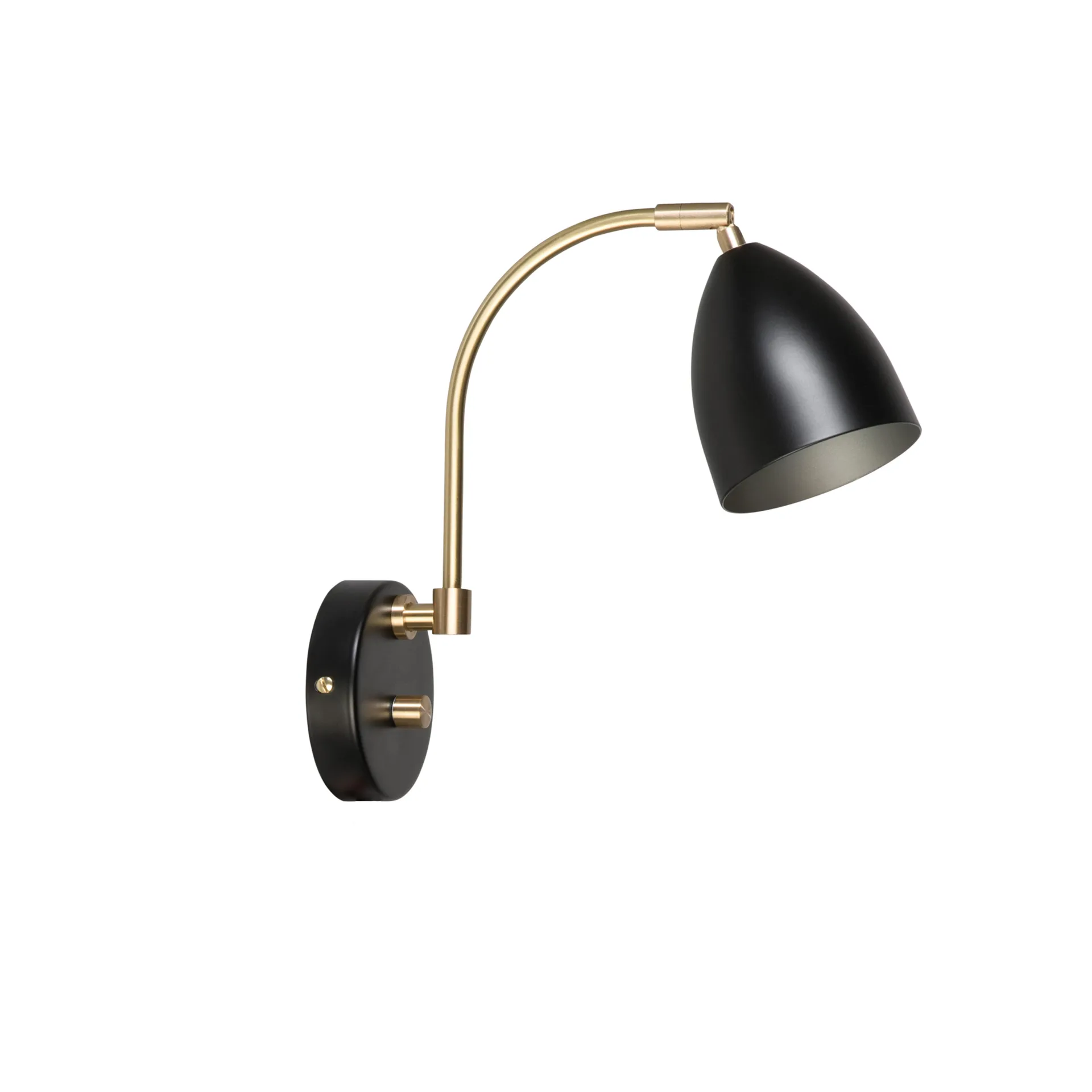 Deluxe wall lamp, black, brass Belid