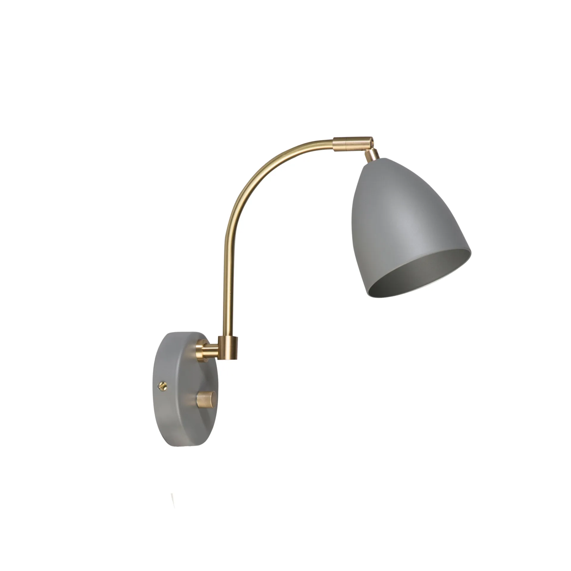 Deluxe wall lamp, warm grey, brass Belid