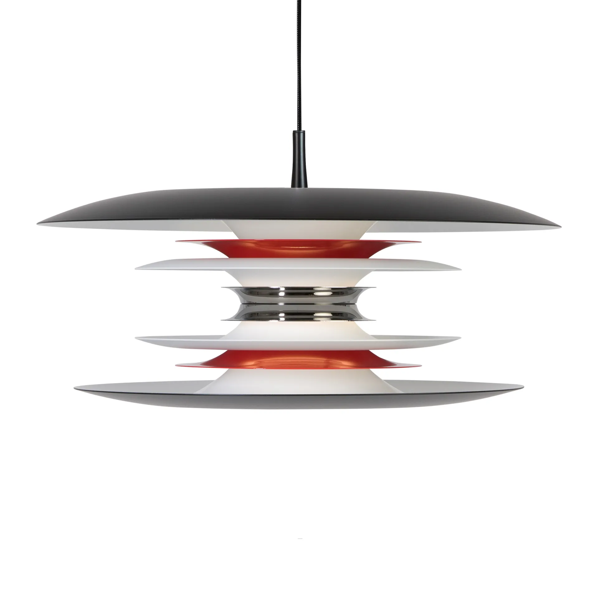 Diablo ceiling lamp Ø50 cm, Matte black-smooth red Belid