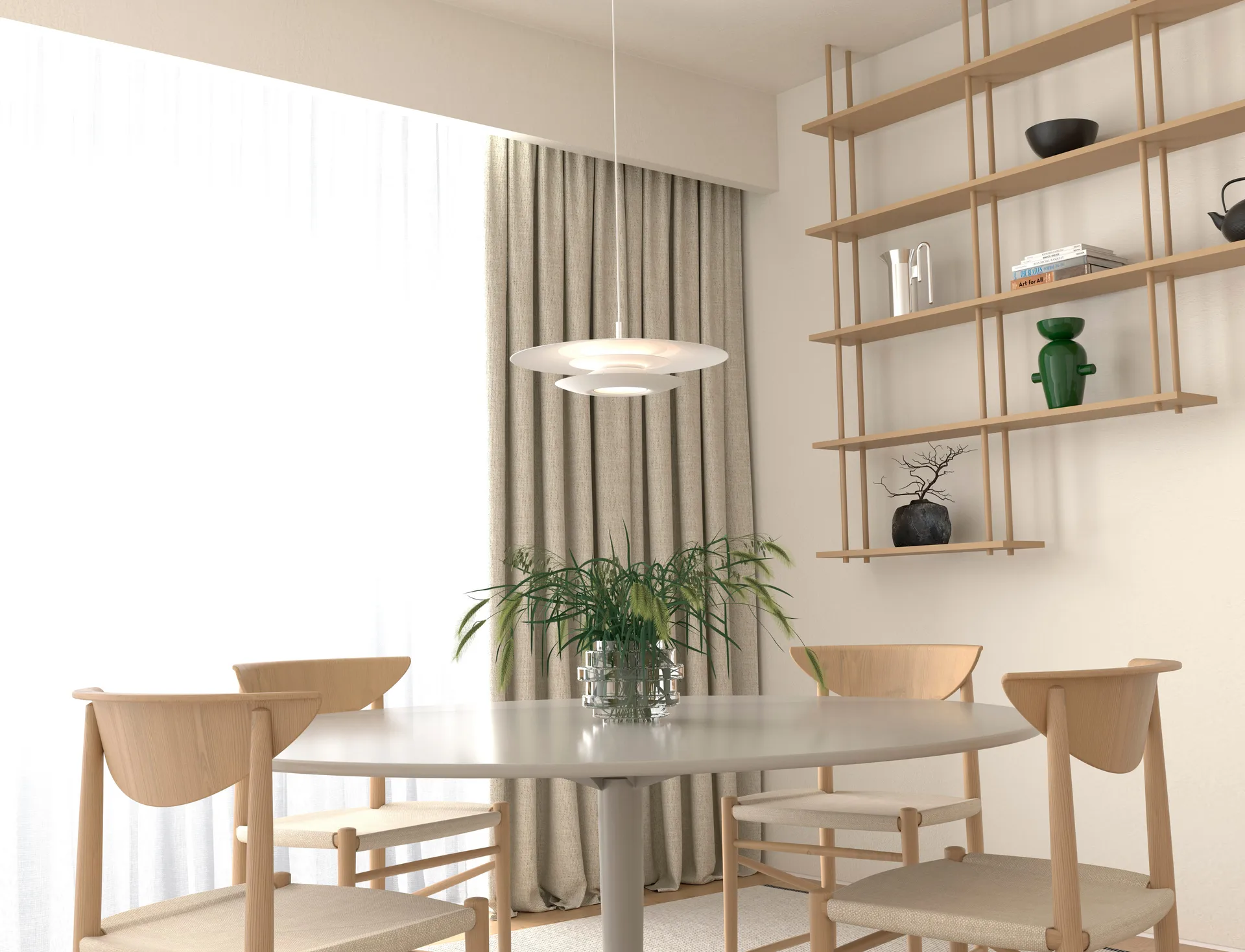 Eclipse pendant lamp Ø 43cm, white Belid