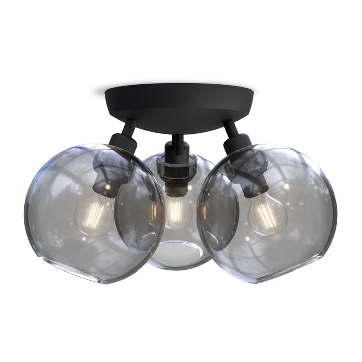 Gloria ceiling lamp Ø33 cm - Black-smoke coloured glass - Belid