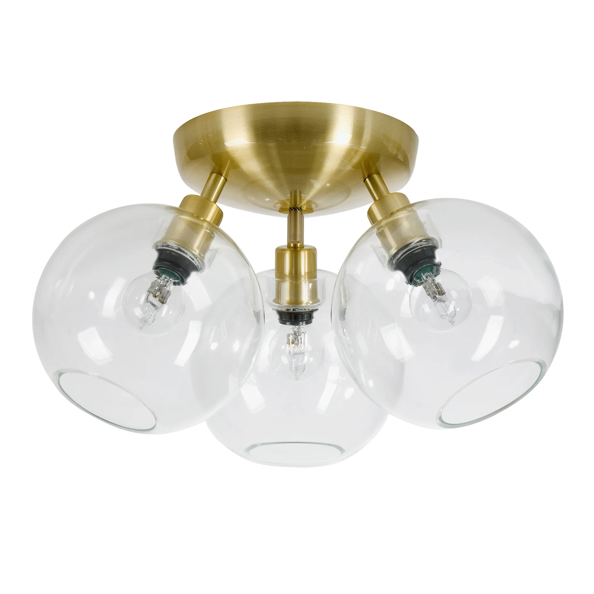 Gloria ceiling lamp Ø33 cm, brass-clear Belid
