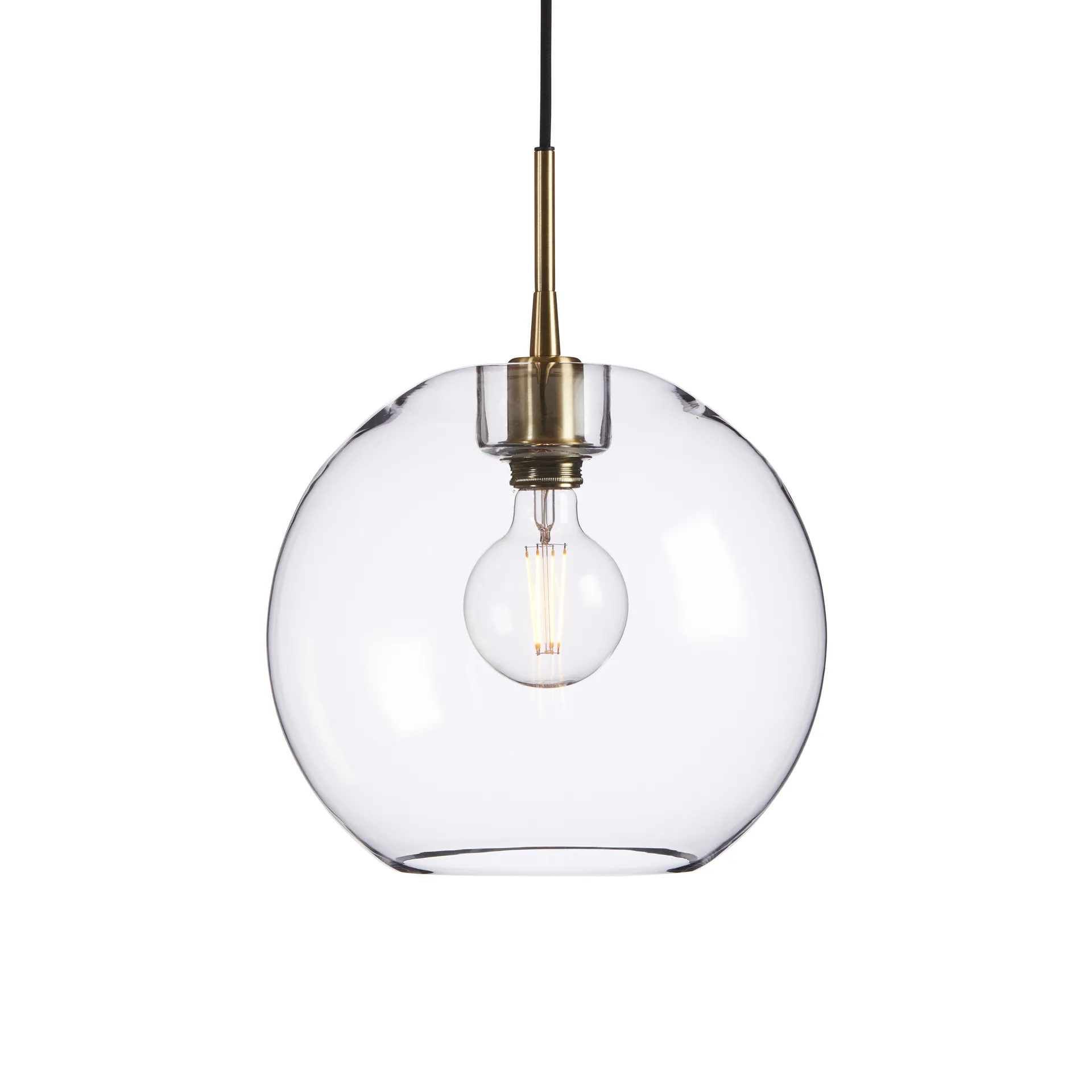 Gloria pendant lamp Ø32 cm, brass-clear glass Belid