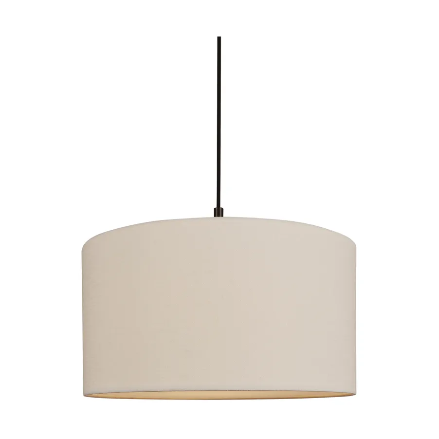 Soft pendant lamp Ø40 cm, Linen white-metallic bronze, Ø44 cm Belid