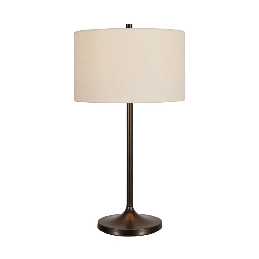 Soft table lamp, Linen white-metallic bronze, Ø34x64 cm Belid