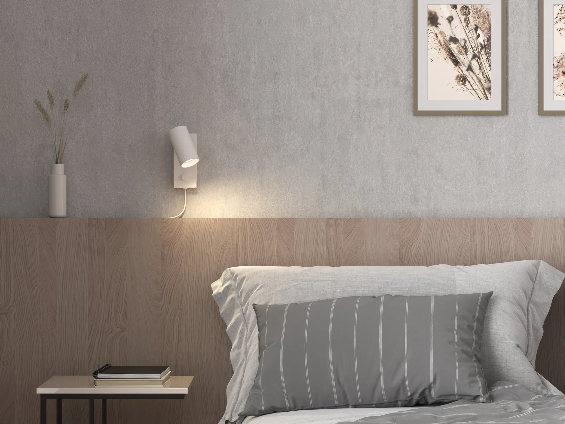 Tyson wall lamp Ø5.5 cm, White structure Belid