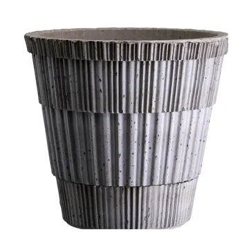 Atlas raw pot with saucer - Grey, Ø14 cm - Bergs Potter