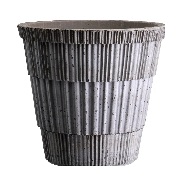 Atlas raw pot with saucer - Grey, Ø14 cm - Bergs Potter