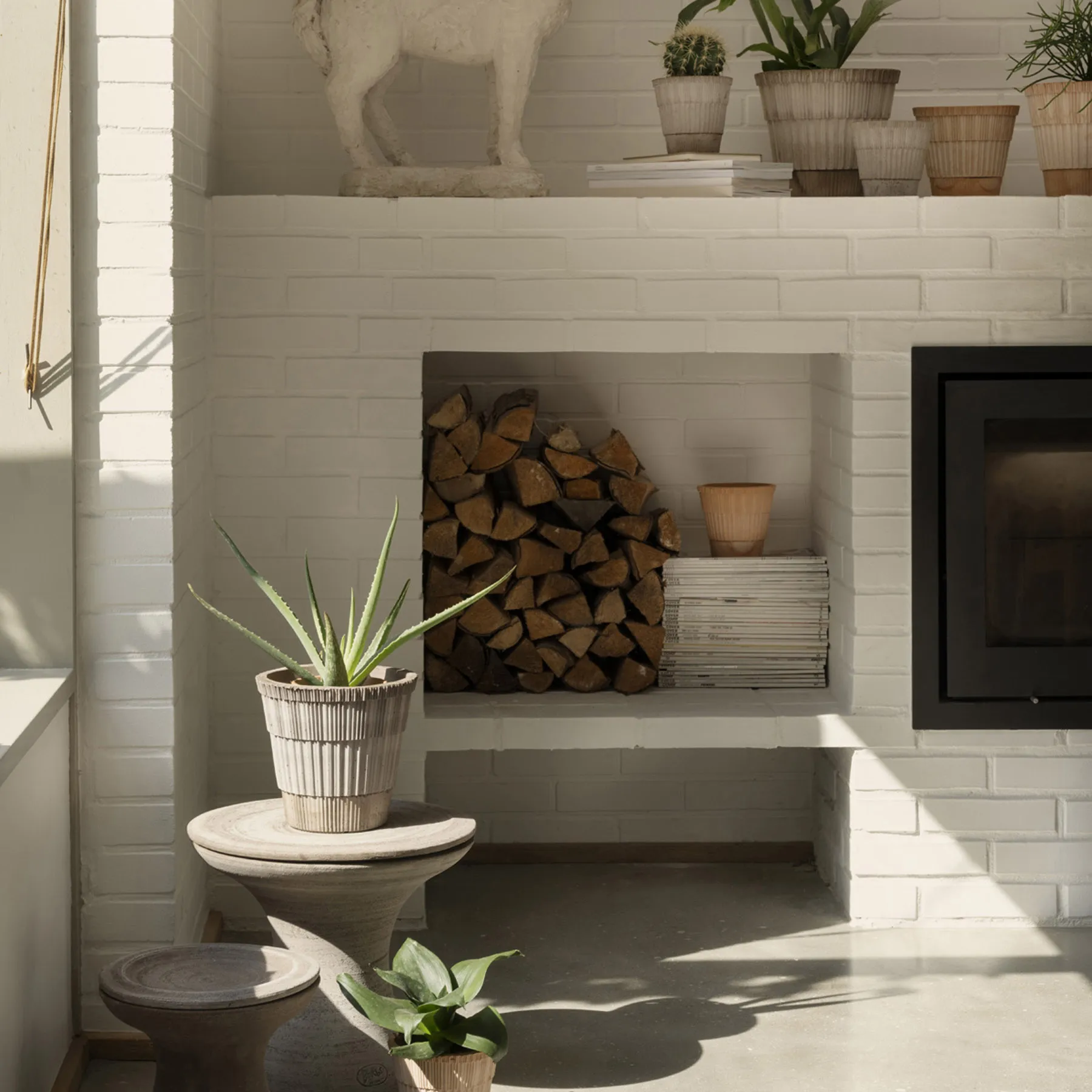 Atlas raw pot with saucer, Grey, Ø18 cm Bergs Potter