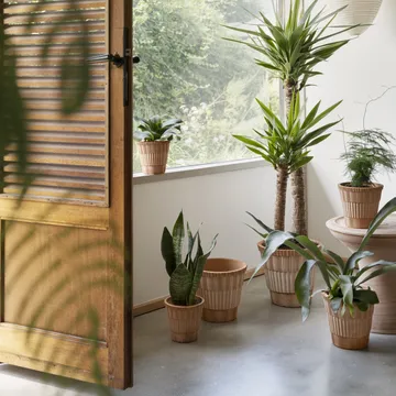 Atlas raw pot with saucer - Pink, Ø21 cm - Bergs Potter