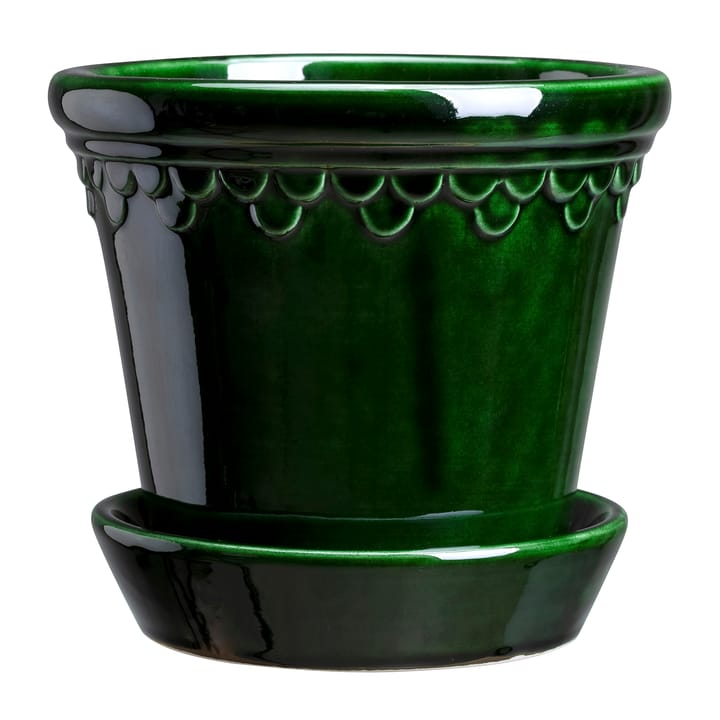 Copenhagen flower pot glazed Ø10 cm - Green - Bergs Potter