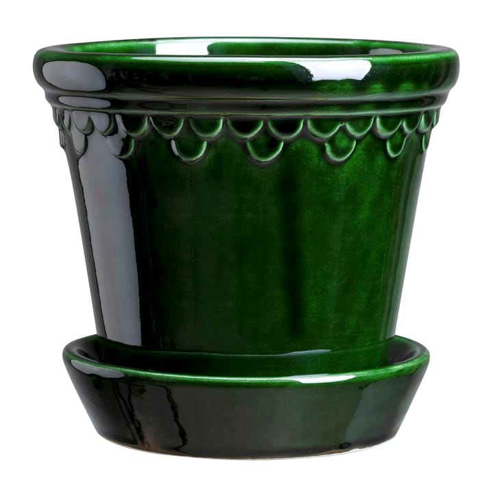 Copenhagen flower pot glazed Ø12 cm, green Bergs Potter