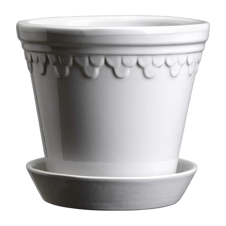 Copenhagen flower pot glazed Ø12 cm, Mineral white Bergs Potter
