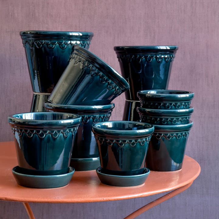 Copenhagen flower pot glazed Ø18 cm, Blue Bergs Potter