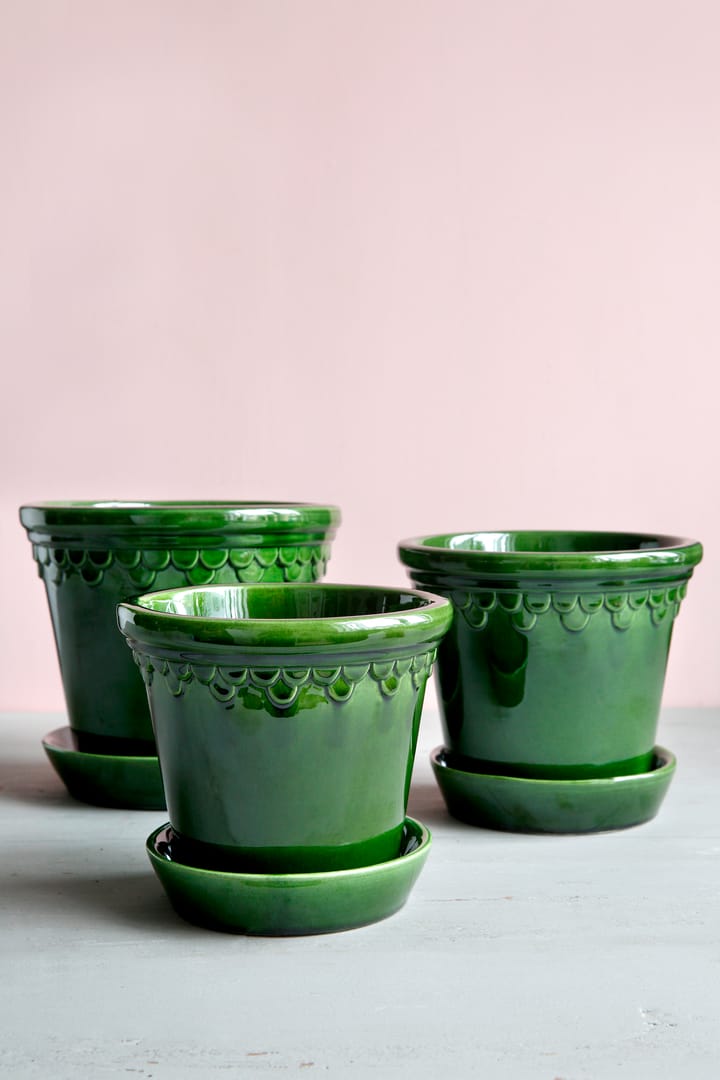 Copenhagen flower pot glazed Ø18 cm, Green Bergs Potter