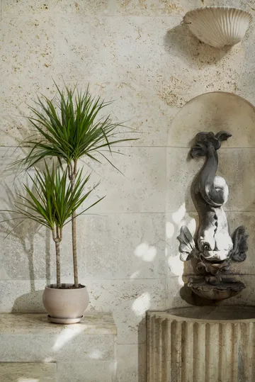 Delphi pot with saucer, 2 pieces - Grey, Ø24 cm, low - Bergs Potter