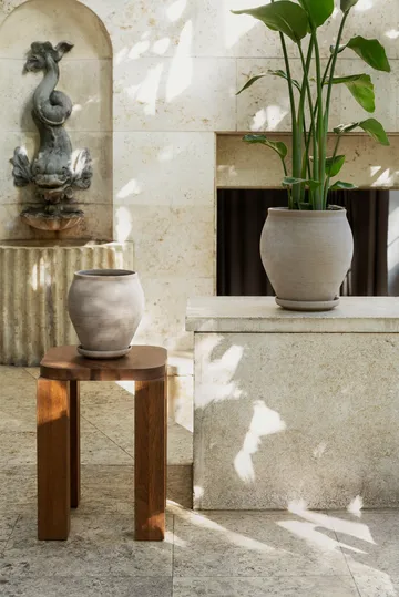 Delphi pot with saucer, 2 pieces - Grey, Ø26 cm - Bergs Potter