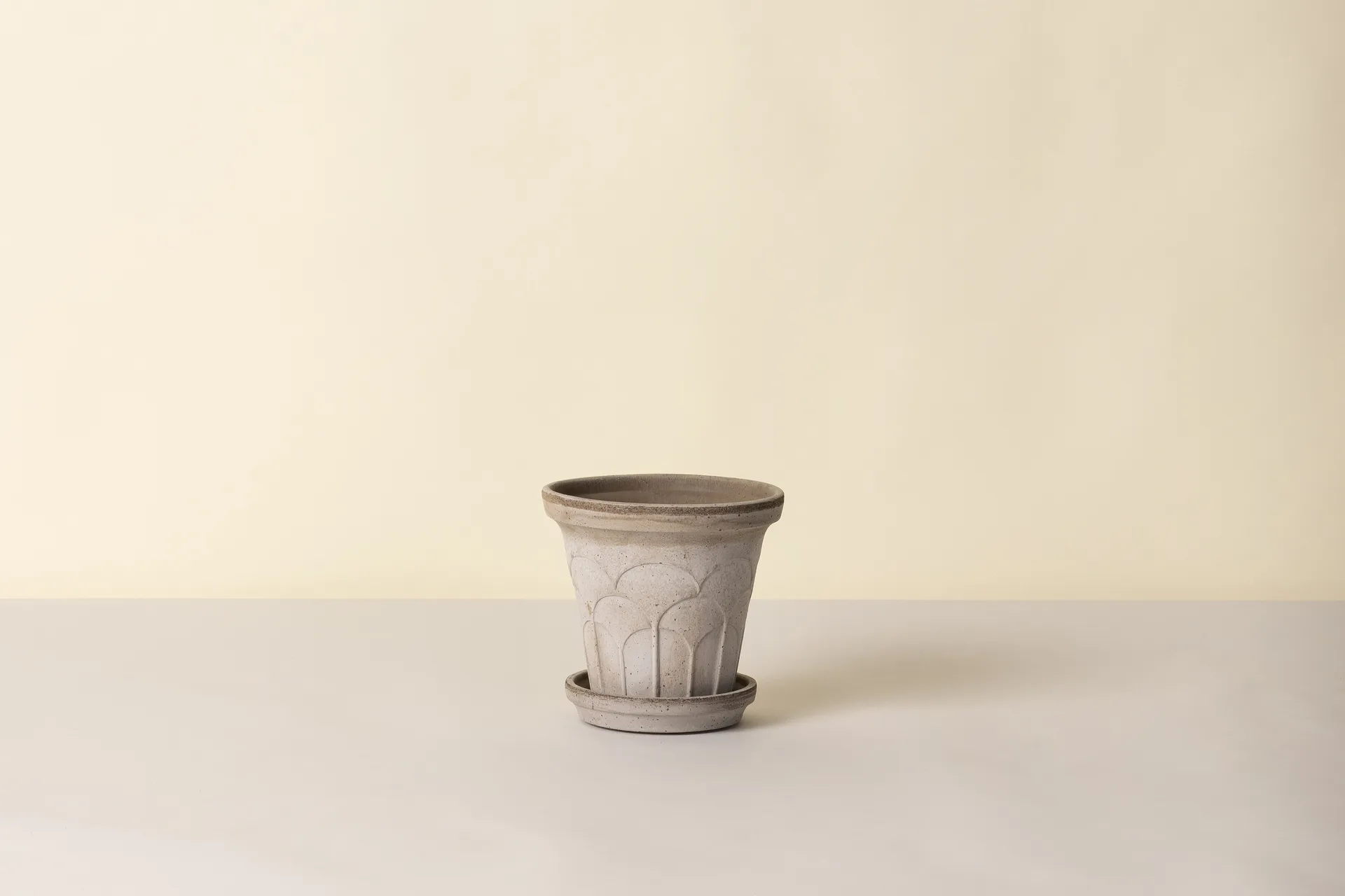 Fleur pot with saucer, 2 pieces, Grey, Ø16 cm Bergs Potter