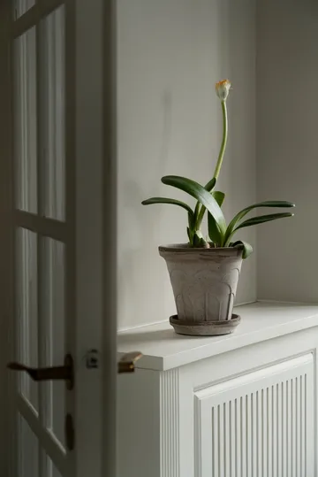 Fleur pot with saucer, 2 pieces - Grey, Ø18 cm - Bergs Potter