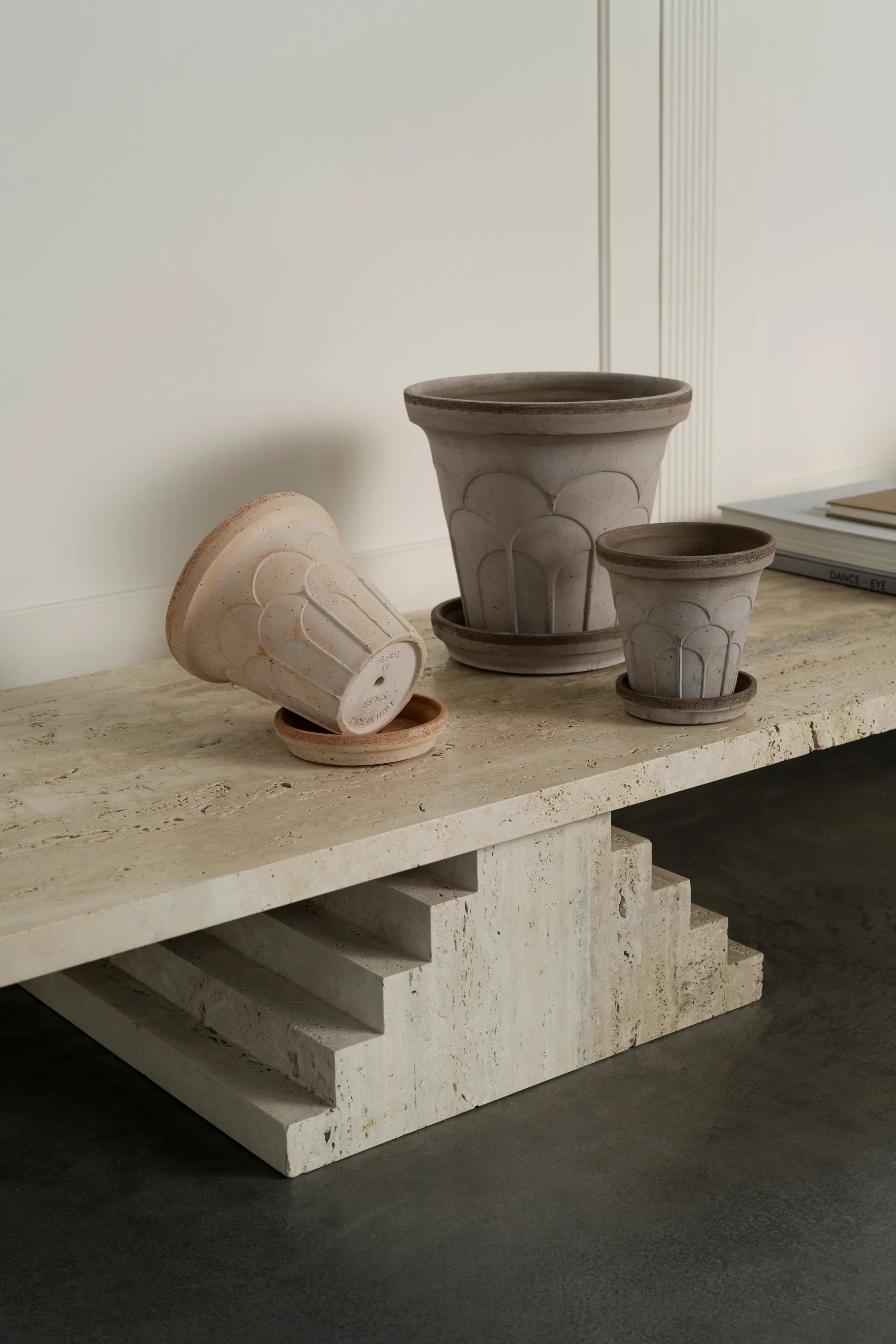 Fleur pot with saucer, 2 pieces, Grey, Ø21 cm Bergs Potter