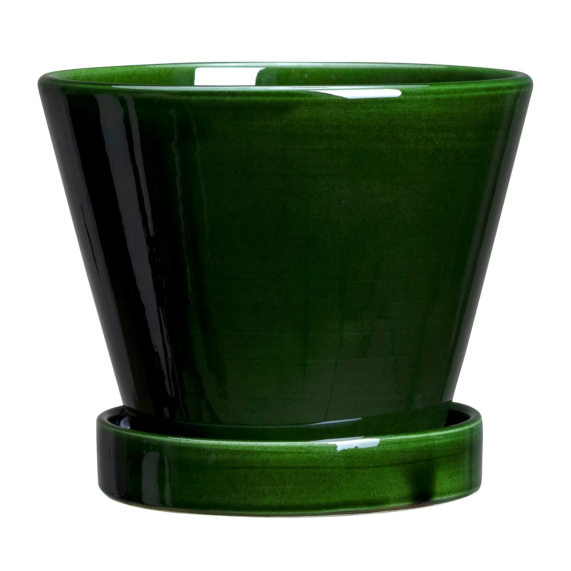 Julie flower pot glazed Ø13 cm, Green emerald Bergs Potter