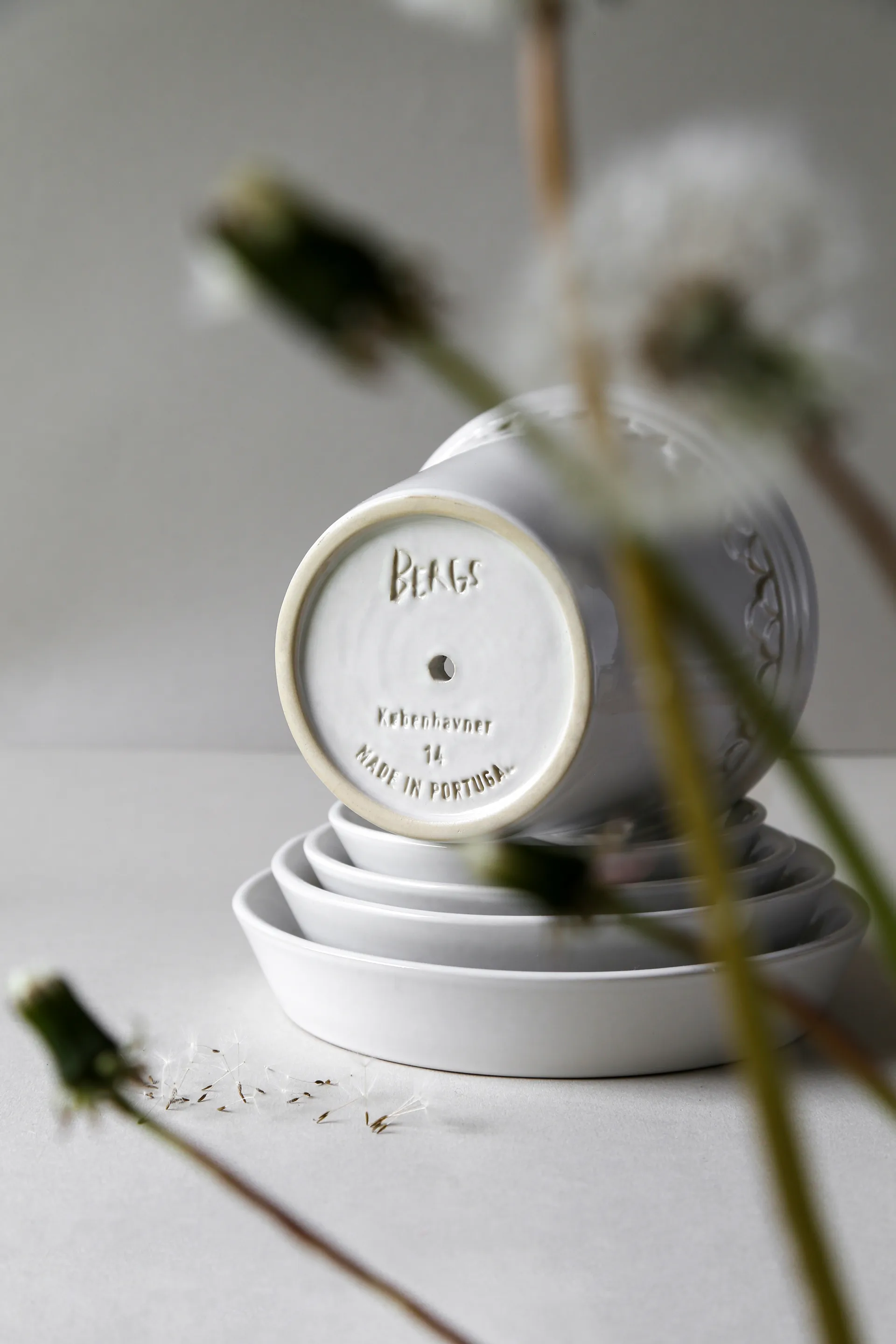 Københavner flower pot glazed Ø10 cm, Mineral white Bergs Potter