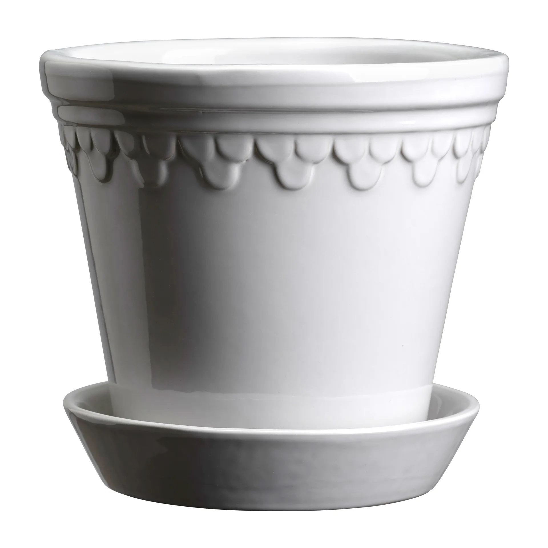 Københavner flower pot glazed Ø12 cm, Mineral white Bergs Potter