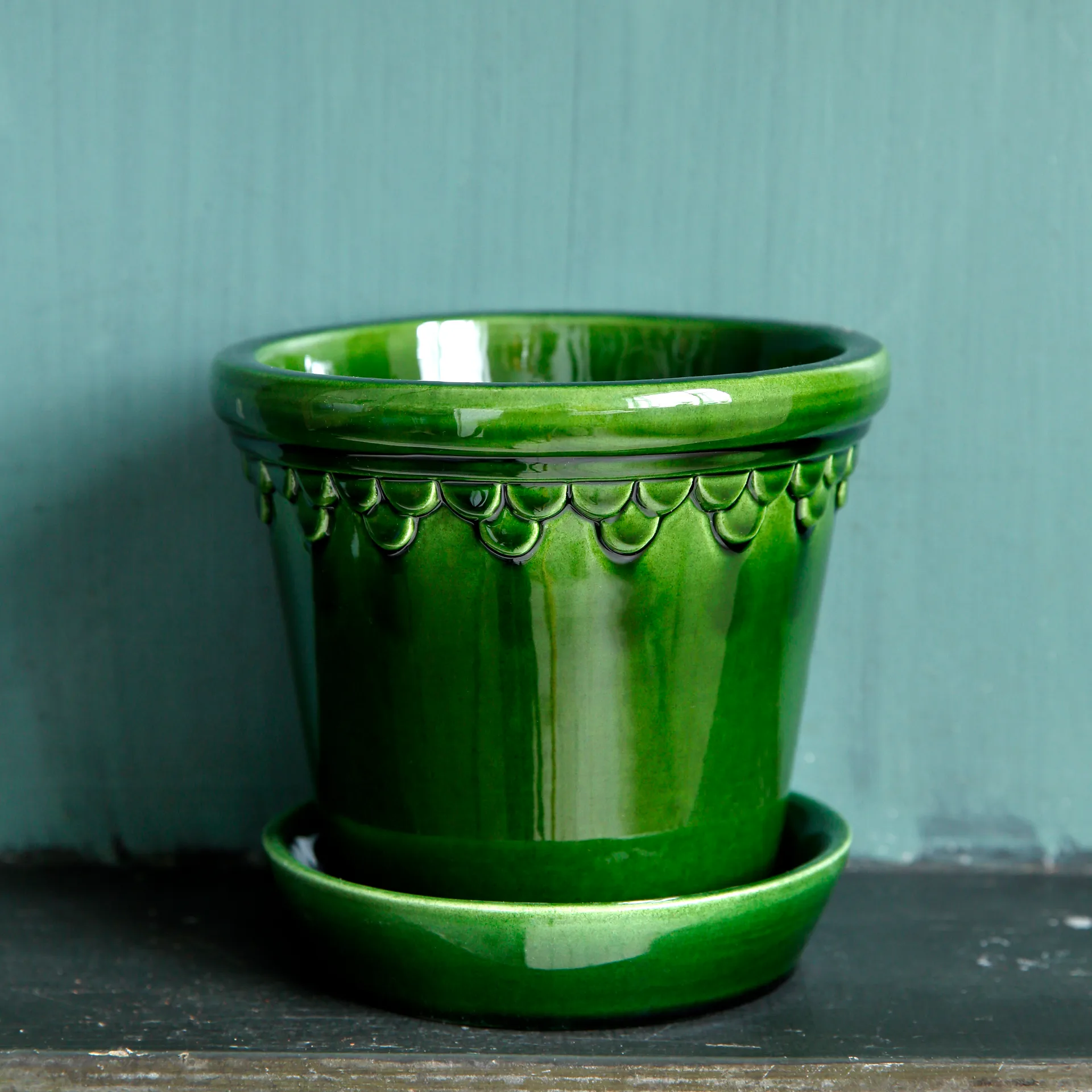 Københavner flower pot glazed Ø16 cm, Green Bergs Potter