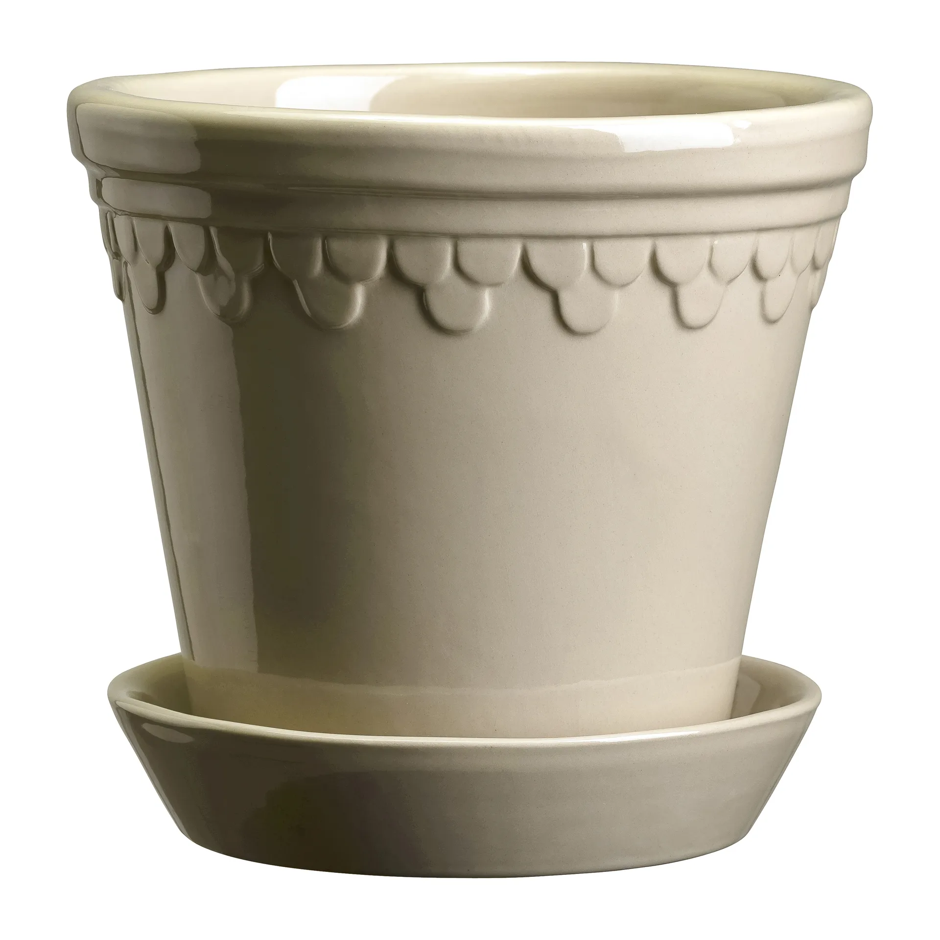 Københavner flower pot glazed Ø16 cm, Sand Stone Bergs Potter