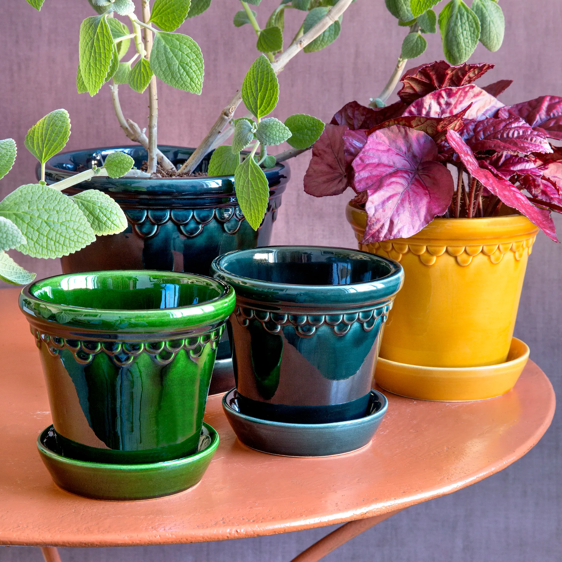 Københavner flower pot glazed Ø18 cm, Yellow Bergs Potter