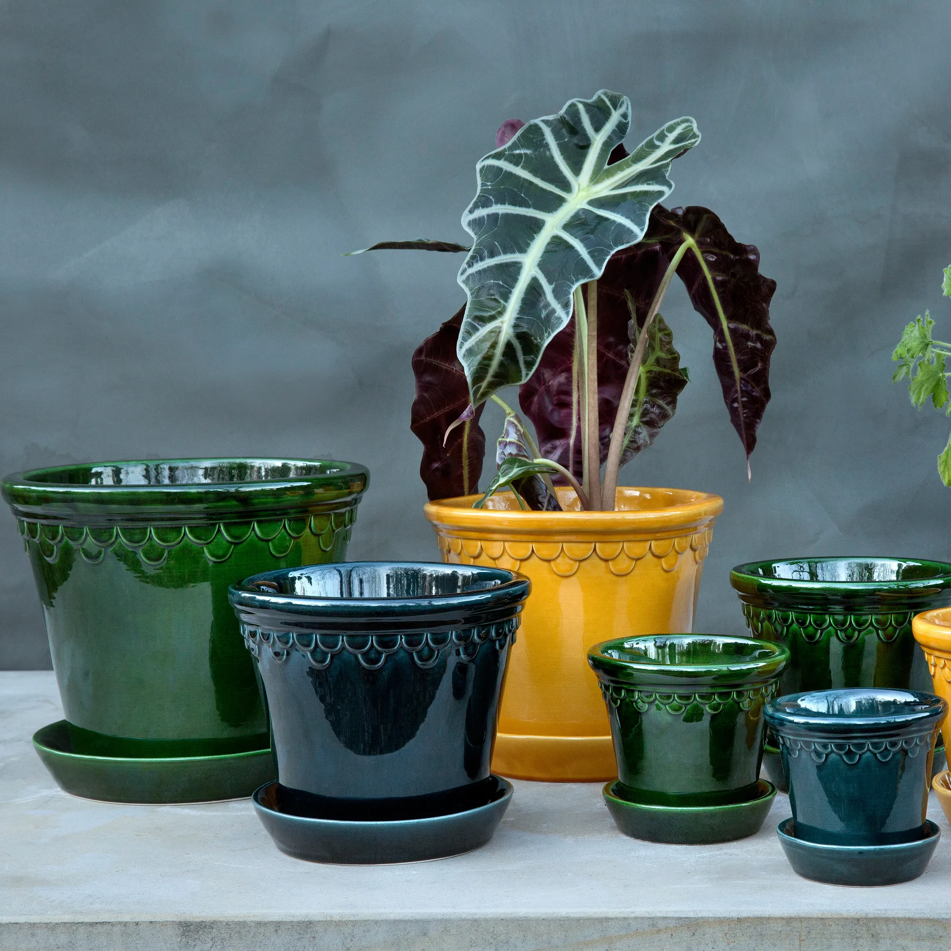 Københavner flower pot glazed Ø25 cm, green Bergs Potter