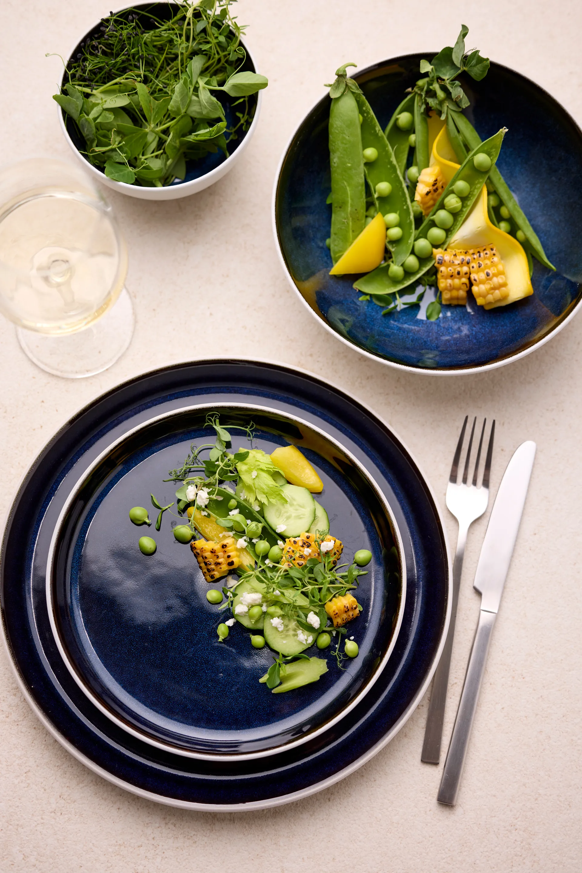 Bitz bowl gastro Ø12 cm, White–dark blue Bitz