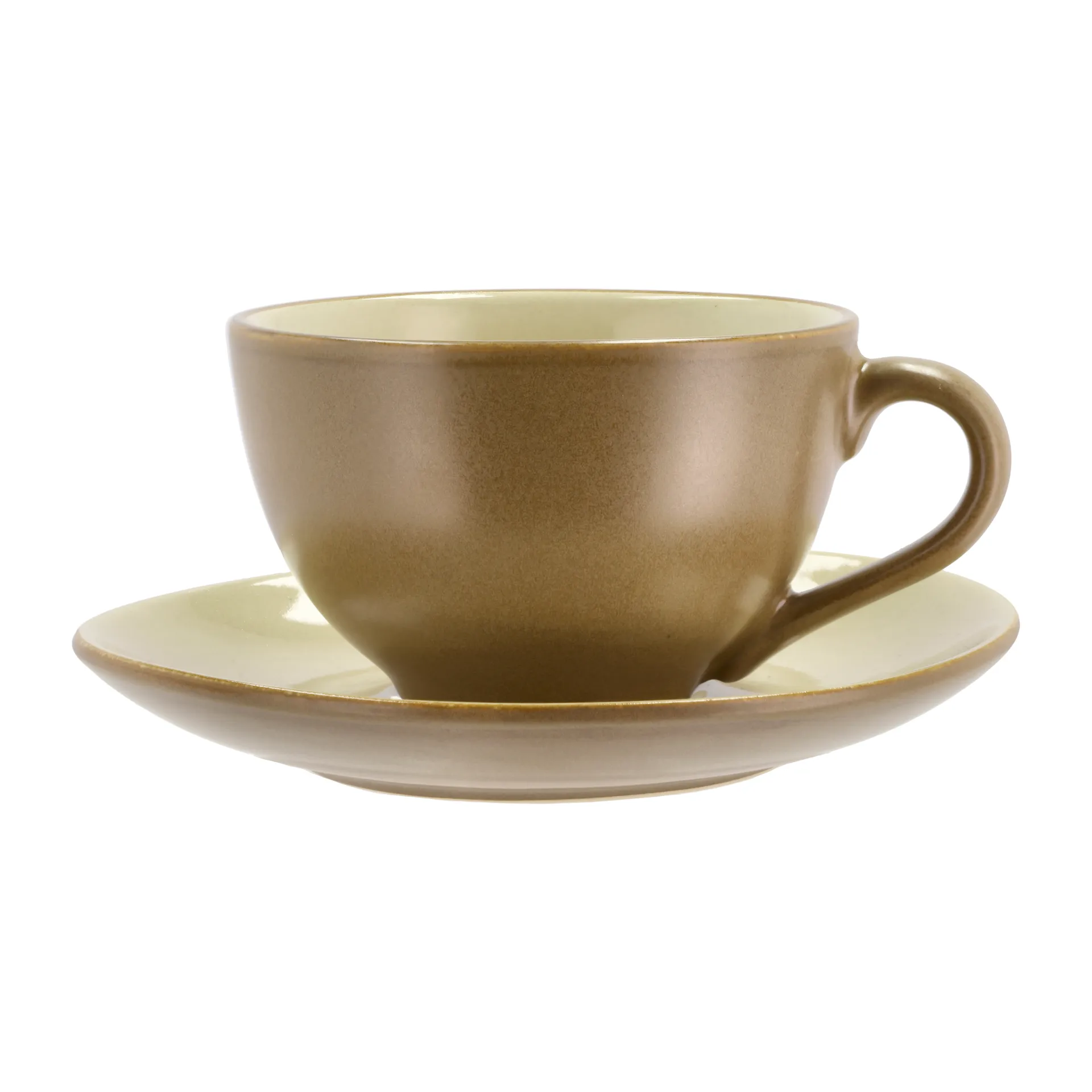 Bitz cup with saucer 24 cl matte, Wood-sand Bitz