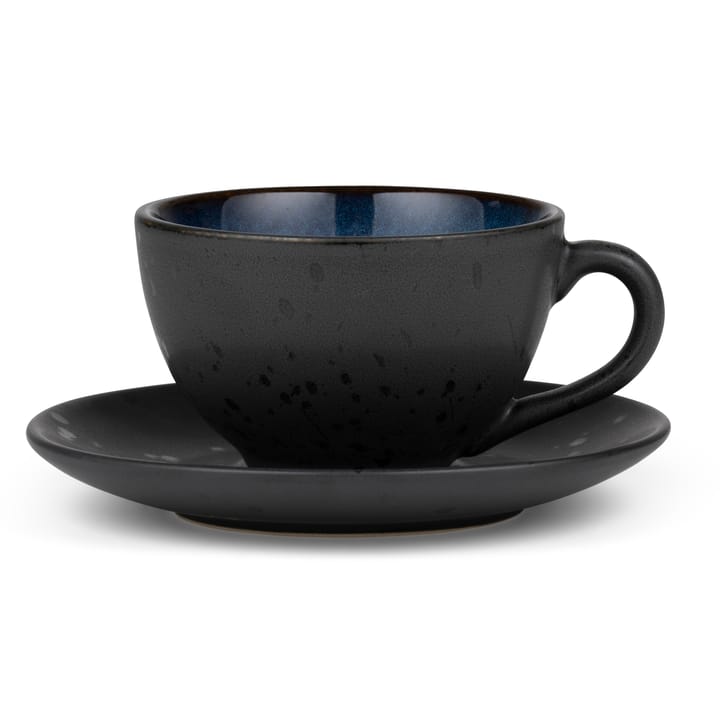 Bitz cup with saucer black, Dark blue Bitz