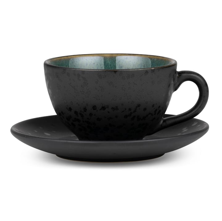 Bitz cup with saucer black, Green Bitz